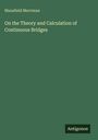 Buchtitel von Mansfield Merriman: "On the Theory and Calculation of Continuous Bridges" auf grünem Hintergrund. Unten "Antigonos".