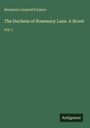 Grüner Hintergrund mit cremefarbener Schrift: "Benjamin Leopold Farjeon, The Duchess of Rosemary Lane. A Novel, Vol. I". Unten steht "Antigonos".