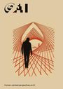 "Human-centred perspectives on AI." Silhouette eines Menschen in einem Raum aus roten Linien, die Formen bilden.