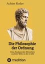 "Die Philosophie der Ordnung" von Achim Roder. Eine antike Büste vor gelbem Hintergrund, unten treed's Logo.