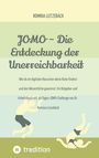 Titel: "JOMO – Die Entdeckung der Unerreichbarkeit". Zwei stilisierte Menschen tanzen.