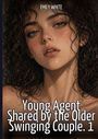 Text: "EMILY WHITE. Young Agent Shared by the Older Swinging Couple. 1"
Porträt einer jungen Frau mit lockigem Haar.