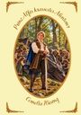 "Prinz Alfis krassestes Abenteuer", Cornelia Hüsing. Ein junger Mann mit Schwert steht in einem Wald vor einem Drachen und Dorfbewohnern.