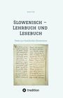 Titel: "Slowenisch – Lehrbuch und Lesebuch". Bild eines historischen Manuskripts. Unten ein Verlagslogo.