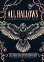 "ALL HALLOWS: October's Darkest Tales" als Titel. Eine Illustration mit einem Raben, dornenumrankt, und Rosen.