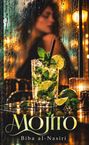 „Mojito“, Biba al-Nasiri. Ein Glas Mojito mit Minze und Limetten vor regennassem Fenster und unscharfer Person im Hintergrund.