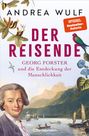 „Andrea Wulf: Der Reisende“, Porträt von Georg Forster, Segelschiffe und Boote in exotischer Landschaft.