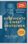 "SPRECHER Bestseller" oben rechts über einem Mann in Anzug. Titel: "GESCHICHTE EINES DEUTSCHEN" von Sebastian Haffner.