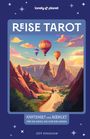 Reise Tarot: Kartenset und Booklet für die Wege, die vor dir liegen. Illustration von Heißluftballons über Bergen.