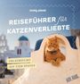 Ein oranger Kater sitzt in einer weißen Architekturöffnung vor einer blauen Kuppel. Text: "Reiseführer für Katzenverliebte. Urlaubsflirt auf vier Pfoten."