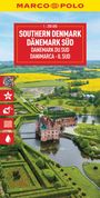 Text: "SOUTHERN DENMARK DÄNEMARK SÜD, DANEMARK DU SUD, DANIMARCA - IL SUD". Zeigt Schloss umgeben von Gärten und Wasser.
