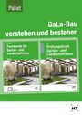 Paket: GaLa-Bau verstehen und bestehen. Zwei Buchcover zu Garten- und Landschaftsbau mit modernen Gartenbildern.