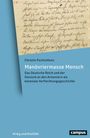 "Manövriermasse Mensch" von Christin Pschichholz. Historisches Manuskript oben, blaues Layout mit Campus-Logo unten.