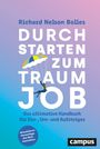 „Richard Nelson Bolles: Durchstarten zum Traumjob“. Person mit Fallschirm vor farbigem Hintergrund.