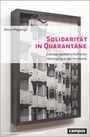 Der Titel lautet "Solidarität in Quarantäne", darunter ein Schwarz-Weiß-Foto urbaner Gebäude in einem Rahmen.