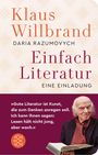 Titel: "Einfach Literatur". Text: "Gute Literatur ist Kunst, die zum Denken anregen soll." Bild eines älteren Mannes mit Buch.