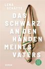 Titel: "Das Schwarz an den Händen meines Vaters". Ein Stoff hängt an der Wand, links grüner Rand, unten grünes Logo.