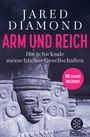 Titel: "ARM UND REICH" von Jared Diamond. Text: "Die Schicksale menschlicher Gesellschaften". Statue mit ernstem Gesicht.