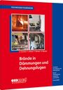 Titel: "Brände in Dämmungen und Dehnungsfugen". Vier Fotos von Brandeinsätzen, roter Hintergrund, weißer Text.