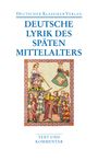 : Deutsche Lyrik des späten Mittelalters, Buch