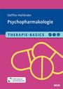 "Steffes-Holländer Psychopharmakologie THERAPIE-BASICS" auf rosa Hintergrund. Gelbes Symbol für Tabletten.