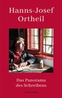 "Hanns-Josef Ortheil", "Das Panorama des Schreibens", "Luchterhand". Ein Mann schreibt an einem Tisch, Sonnenlicht fällt durchs Fenster.