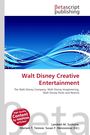 Text: "Walt Disney Creative Entertainment. The Walt Disney Company, Walt Disney Imagineering, Walt Disney Parks and Resorts."  
Design: Blaue Wellen mit Punkten.