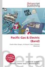 "Pacific Gas & Electric (Band)", dann eine Illustration eines Raumes mit DJ-Set, Keyboard und Schallplatten.