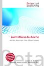 "Saint-Blaise-la-Roche, Bas-Rhin, Alsace" steht auf weißem Hintergrund, darunter ein blaues, wellenförmiges Muster.