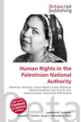 Titel: Human Rights in the Palestinian National Authority. Schwarz-weiß Porträt einer Frau mit traditionellem Kopfschmuck.