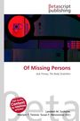 "Of Missing Persons" von Jack Finney. Autoren: Surhone, Tennoe, Henssonow. Illustration in Rot und Blau mit abstraktem Design.