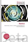 Logo "Betascript Publishing". Titel: "Aestus". Themen: Raketenstufe, Ariane 5, Oxidator. Bunte, geometrische Kreise.