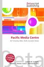 "Pacific Media Centre. AUT University, Māori, Pacific Journalism Review. Buntes, abstraktes Design mit Betascript Logo."