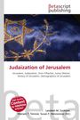 „Beta script publishing“, „Judaization of Jerusalem“. Blauer Stoff mit goldener Stickerei und Davidstern.