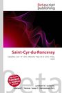 „Saint-Cyr-du-Ronceray“ mit Orten in Calvados, Loir-et-Cher. Wellenmuster in Rot und Lila, Betascript-Publishing-Logo.
