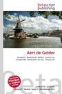 "Betascript Publishing", "Aert de Gelder", Aufschrift mit Windmühle am Fluss, Häuser im Hintergrund, bewölkter Himmel.