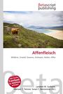 Logo: "betascript publishing". Titel: "Affenfleisch". Text: "Wildbret, Urwald, Savanne, Antilopen, Ratten, Affen". Landschaft mit einem Hochlandrind.