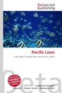 "Pacific Loon" steht über einem Bild von schwarz-weiß gestreiften Fischen in blauem Wasser. Logo von Betascript Publishing.