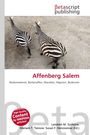 Text: "Affenberg Salem" und darunter "Bodenseekreis, Berberaffen, Marokko, Algerien, Bodensee". Zwei Zebras auf Steinboden.