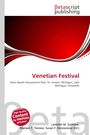 „Venetian Festival“ in roter Schrift, darunter „Silver Beach Amusement Park“; rotes, geschwungenes Design; Verlag „Betascript“.