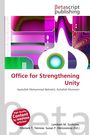 Titel: "Office for Strengthening Unity". Autoren: Ayatollah Mohammad Beheshti, Ruhallah Khomeini. Abstrakte bunte Grafik.