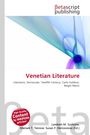 Logo "Betascript Publishing", Titel "Venetian Literature". Abstrakte blaue und violette Formen.