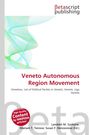 "Veneto Autonomous Region Movement" steht groß in der Mitte. Farbige Linien in Grün und Blau zieren das Design.
