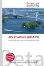 "USS Chatham (AK-169)" gefolgt von einer Brücke über eine Flusslandschaft mit grün bewachsenen Inseln.