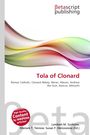 "Tola of Clonard" steht in Rot auf weißem Hintergrund. Darüber: Bunte, geschwungene Linien, Text darunter erläutert religiöse Themen.