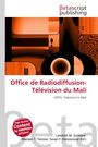 "Office de Radiodiffusion-Télévision du Mali" in roter Schrift. Abstrakte orange-rote geometrische Illustration.