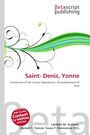 "Saint-Denis, Yonne" in roter Schrift, florales, geschwungenes Design mit grünen Linien, Betascript Publishing Logo oben rechts.