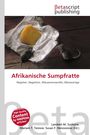 "Betascript Publishing" oben, "Afrikanische Sumpfratte" groß unten; Käse auf Papier, umringt von Mäusen.