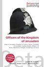 "Officers of the Kingdom of Jerusalem" steht über einem Foto eines traditionellen Polizeihutes mit Abzeichen.