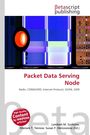 "Packet Data Serving Node" in roter Schrift, darunter technische Begriffe. Links abstrakte Kunst in Blau und Orange.